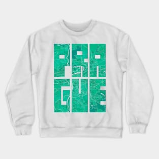 Prague, Czech Republic City Map Typography - Watercolor Crewneck Sweatshirt